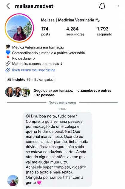 Depoimento 3 de veterinário sobre o Guia para Plantonista Veterinário
