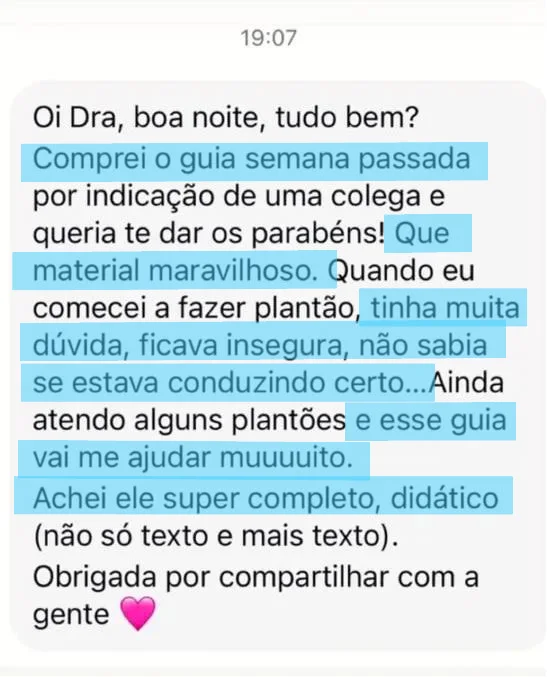 Depoimento 10 de veterinário sobre o Guia para Plantonista Veterinário