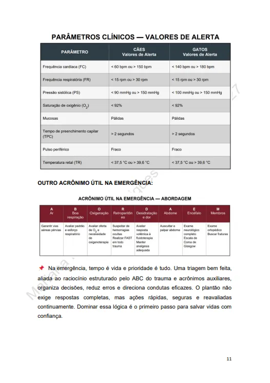 Página 1 do Guia para Plantonista Veterinário