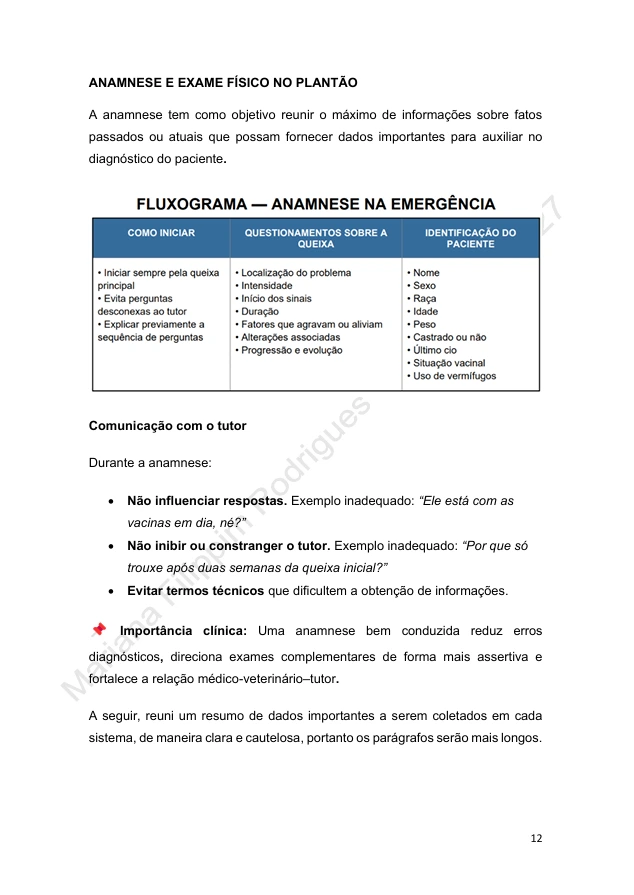 Página 2 do Guia para Plantonista Veterinário